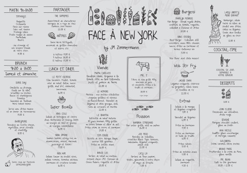 Menu of Face a New York